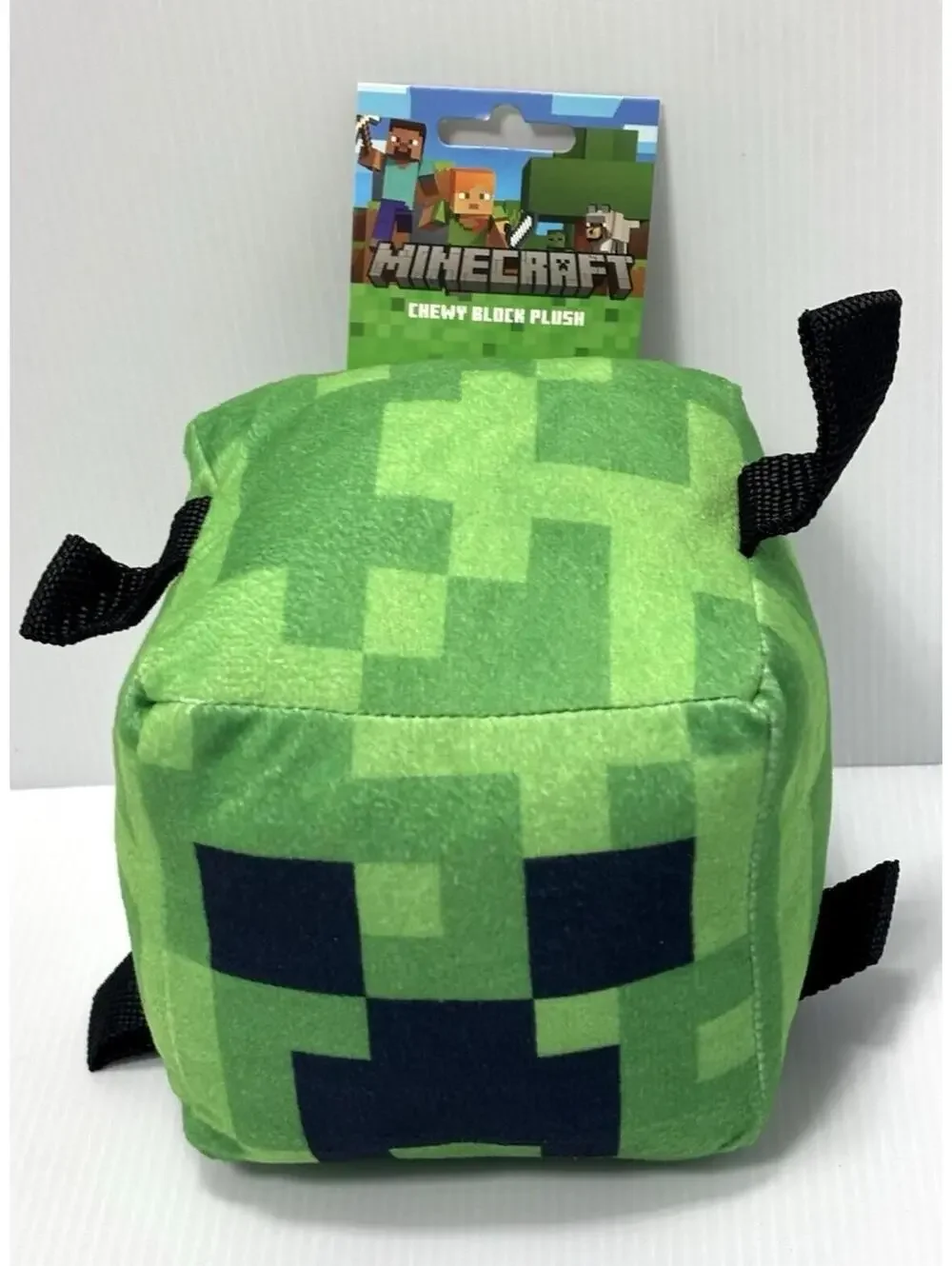 Minecraft Creeper Chewy Block Plush Square Stuffed Dog Toy Mojang NWT